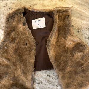 Old Navy Tan Faux Fur Vest